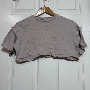 Casual Beige Crop Top